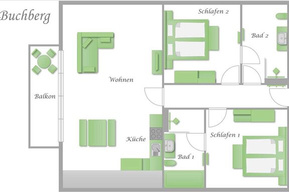 Grundriss Ferienwohnung Buchberg